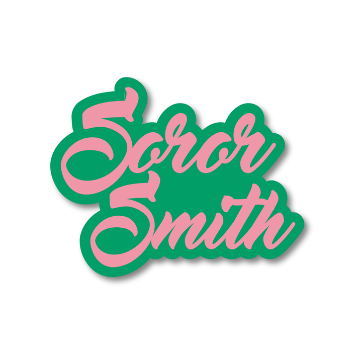 Pink and Green Soror Lapel Pin