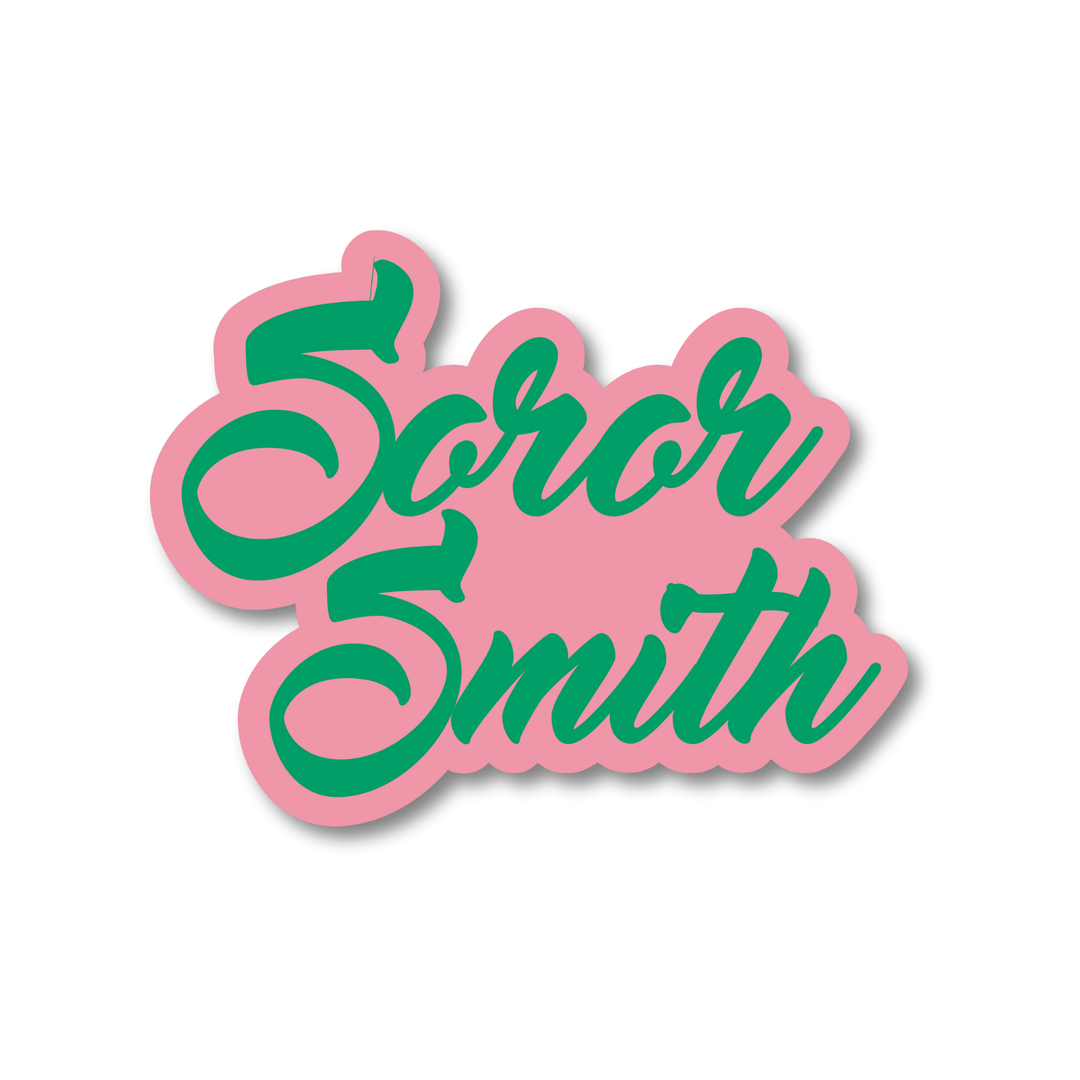 Pink and Green Soror Lapel Pin