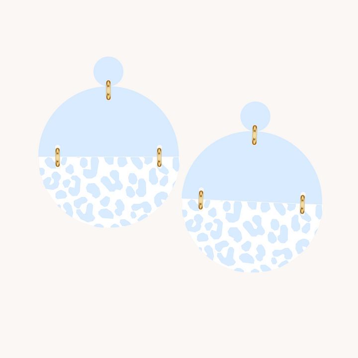 Rayelle Acrylic Half Circle Leopard Earrings