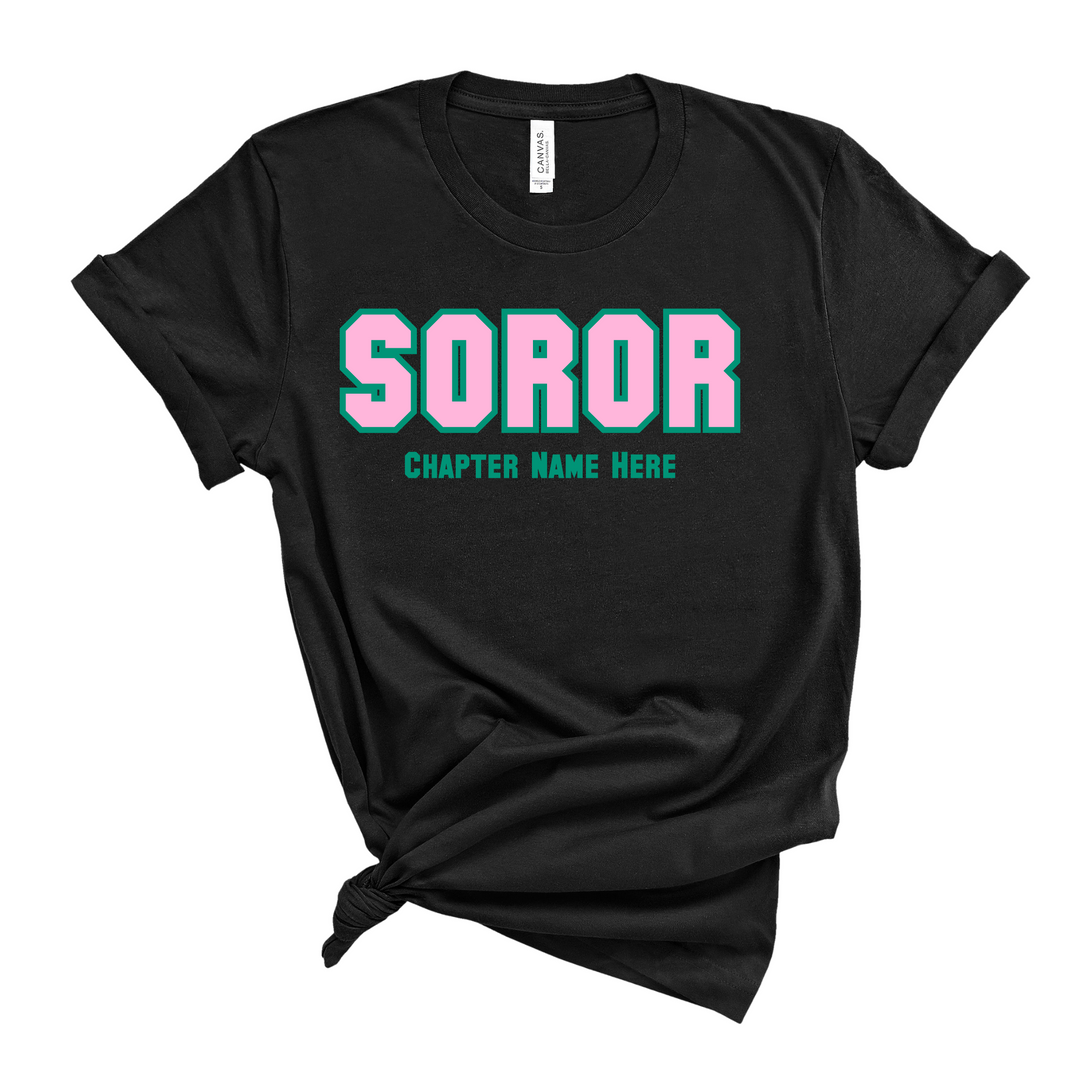 Pink and Green Soror Tee