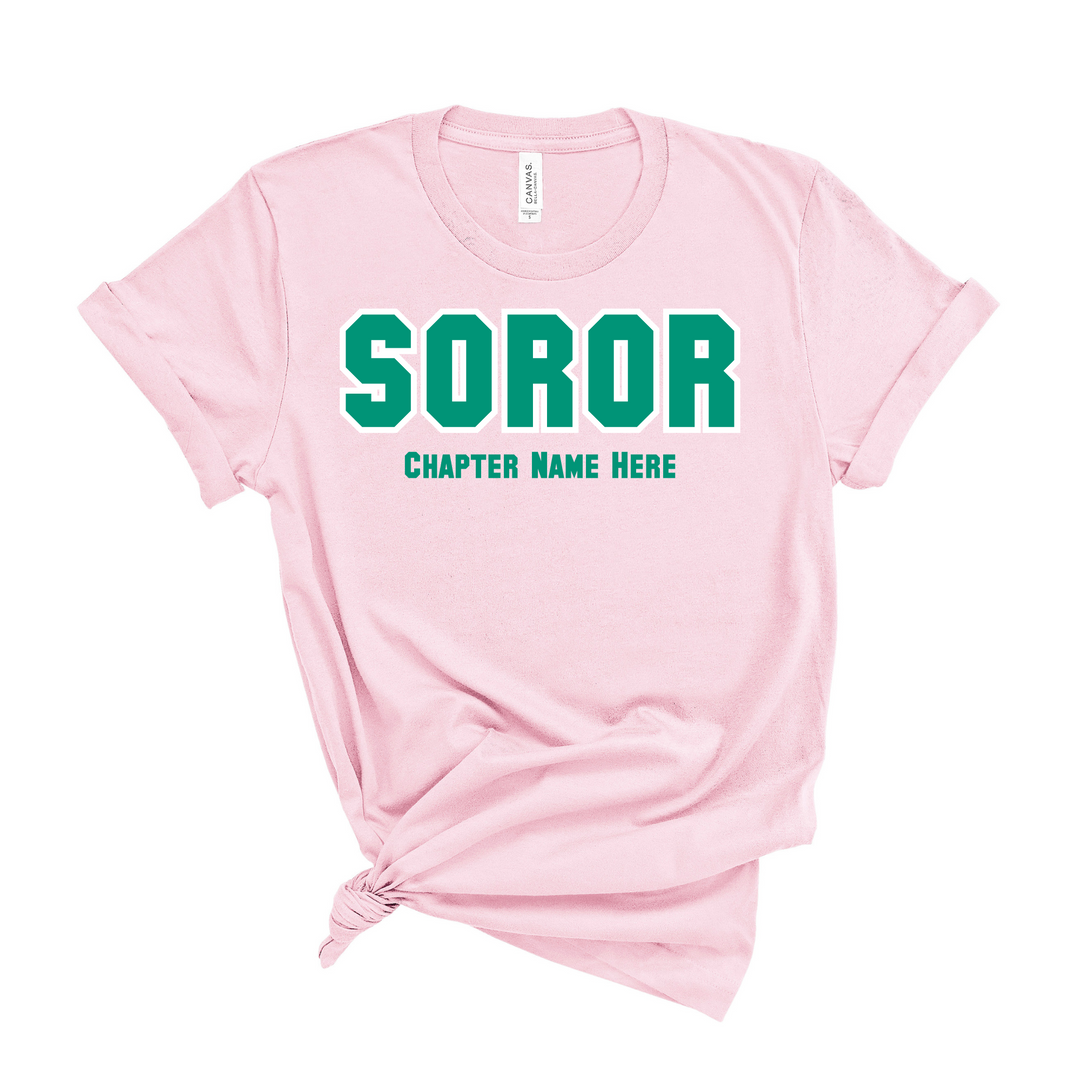 Pink and Green Soror Tee