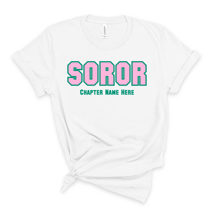 Pink and Green Soror Tee